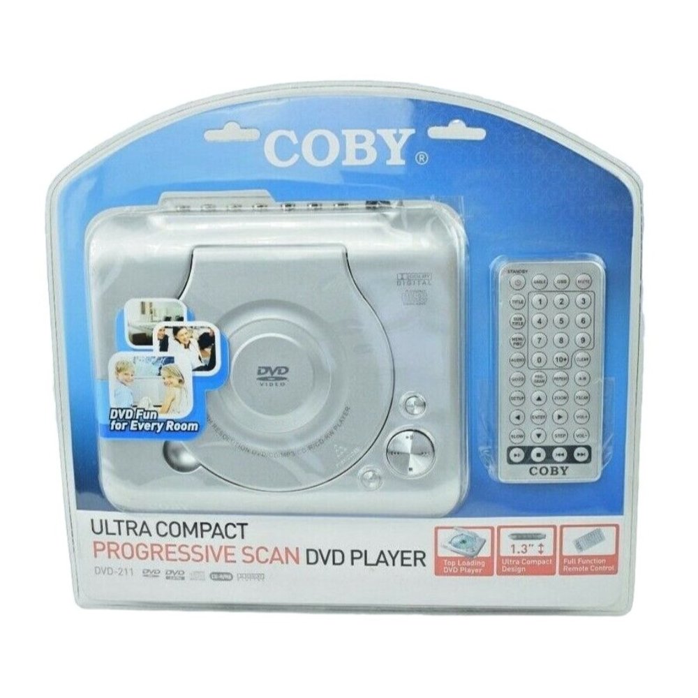 COBY Silver Ultra Compact Portable DVD Player